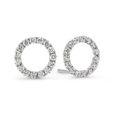 Diamond Circle Stud Earrings - Dracakis Jewellers